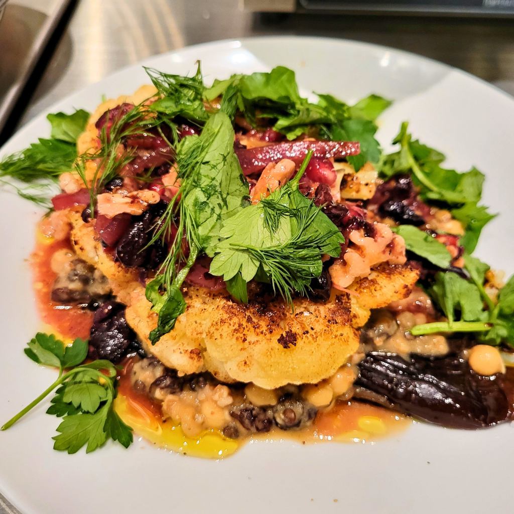 Cauliflower and green vegetables