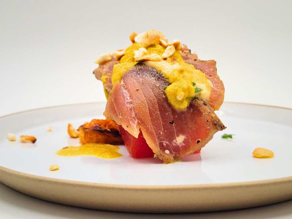 seared tuna and watermelon